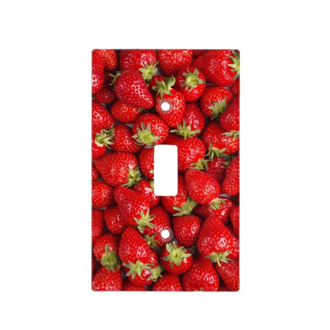 Shiny Red Strawberries Light Switch Cover (Front)