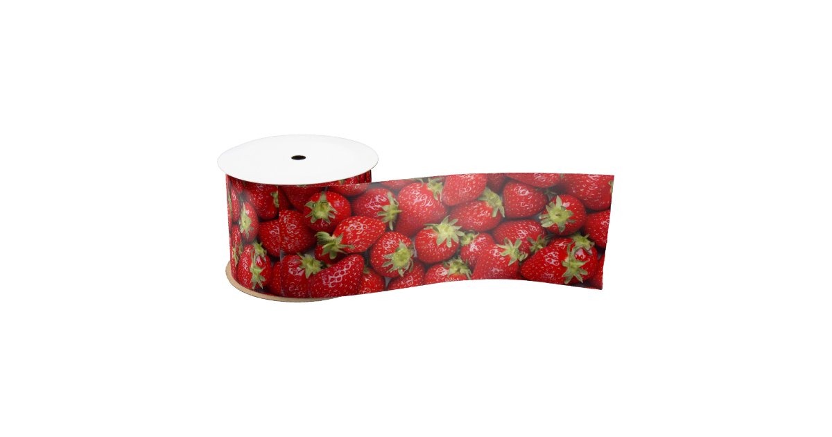  3/8 Strawberries Grosgrain Ribbon 5 Yard