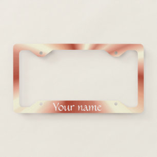 Shiny Rose Gold Satin Look Add Your Name License Plate Frame