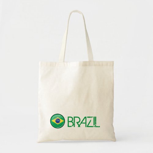 Shiny Round Brazilian Flag Tote Bag