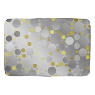shiny, round, circles, dots, metal, colorful, blob bathroom mat