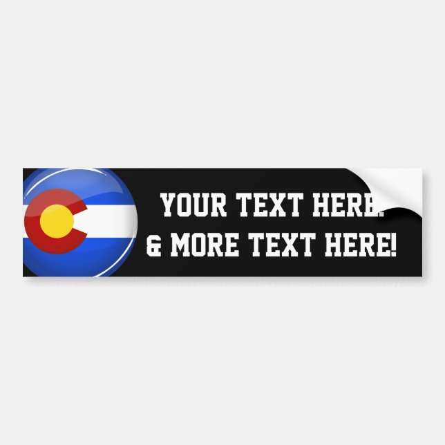 Shiny Round Colorado Flag Bumper Sticker (Front)