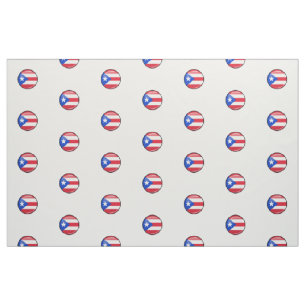 Shiny Round Puerto Rican Flag Fabric