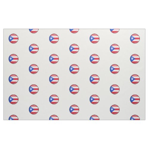 Shiny Round Puerto Rican Flag Fabric