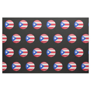 Shiny Round Puerto Rican Flag Fabric