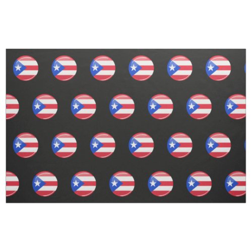 Shiny Round Puerto Rican Flag Fabric