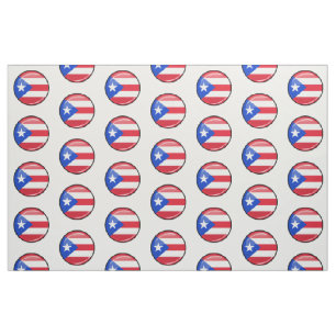 Shiny Round Puerto Rican Flag Fabric