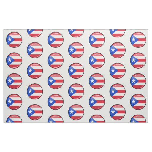 Shiny Round Puerto Rican Flag Fabric