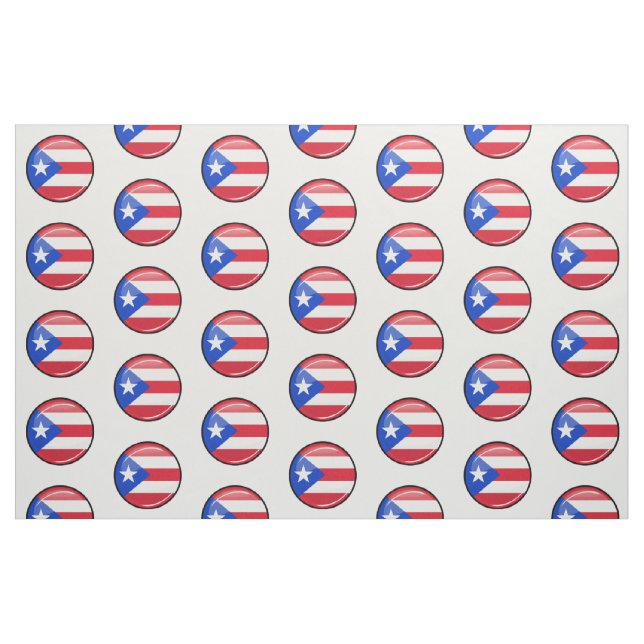 Shiny Round Puerto Rican Flag Fabric (Fat Quarter)