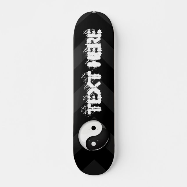 Shiny Round Yin Yang Symbol Custom Skateboard Deck (Front)