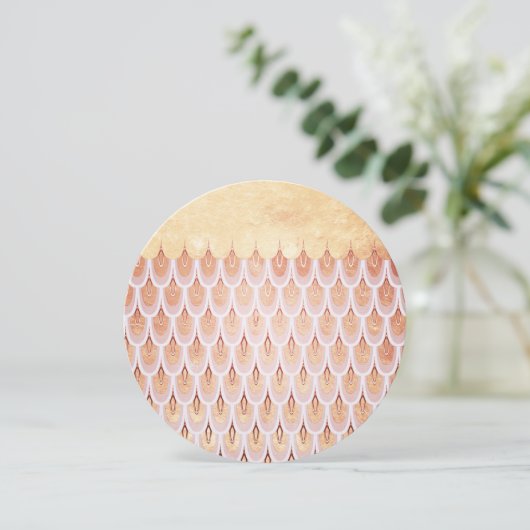 Shiny Salmon Pink Glitter Mermaid Fish Scales (Standing Front)