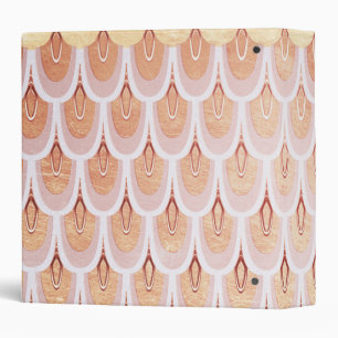Shiny Salmon Pink Glitter Mermaid Fish Scales Binder