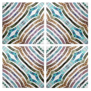 Shiny  Seashell  Scalloped Strips  Ceramic Tile