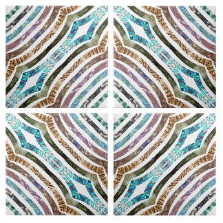 Shiny Seashell Scalloped Strips Ceramic Tile