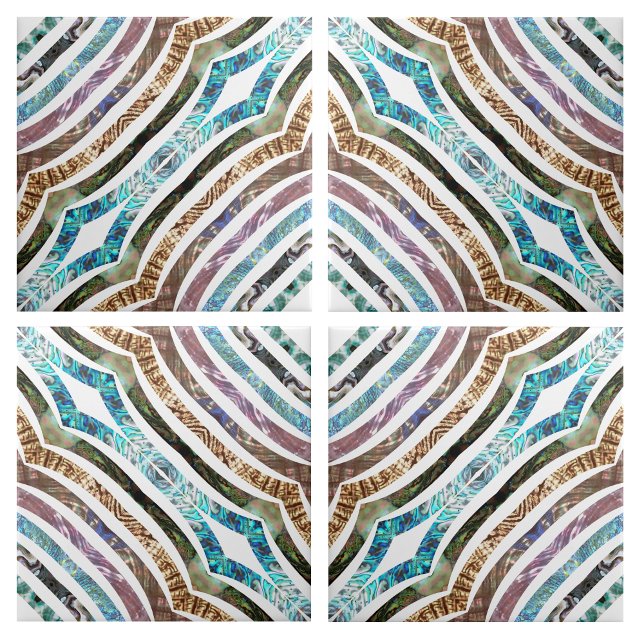 Shiny  Seashell  Scalloped Strips  Ceramic Tile (Best layout design for this tile)