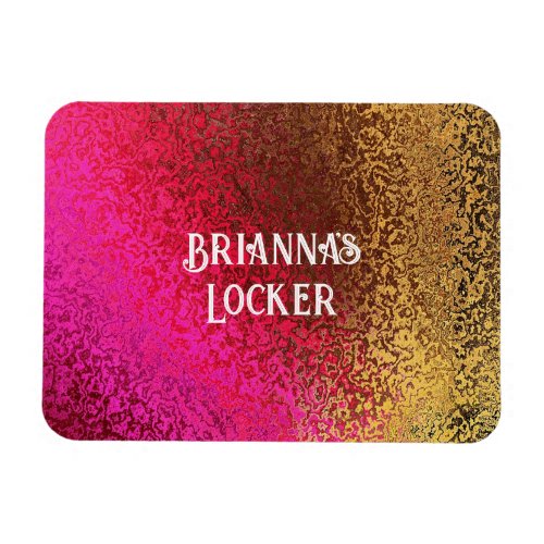 Shiny Shades of Pink  Gold Add Name Magnet