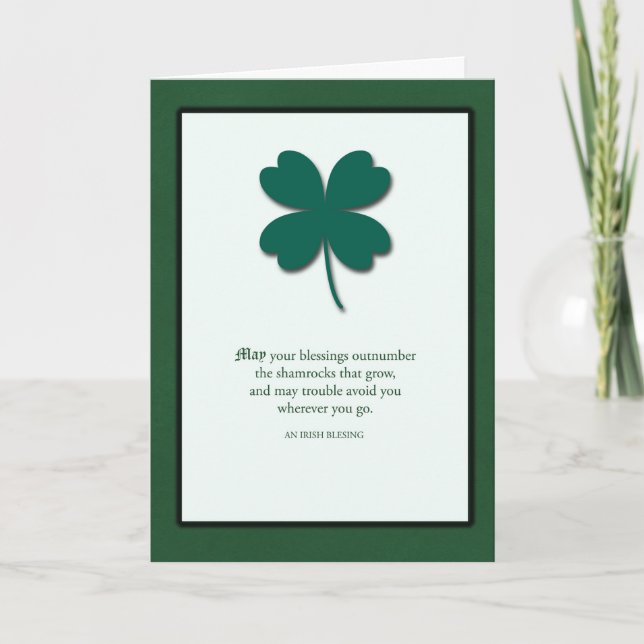 Shiny Shamrocks St. Patrick's Day Card (Front)