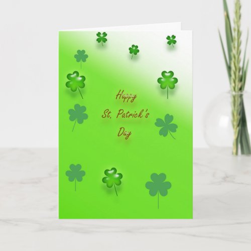 Shiny Shamrocks St Patricks Day Card