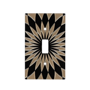 Shiny silver and black glass texture light switch cover