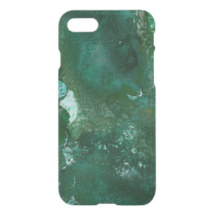 Shiny Silver and Green Malachite Emerald Marble iPhone SE/8/7 Case