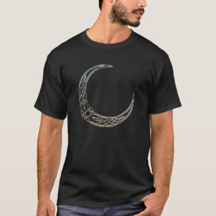 Shiny Silver Celtic Crescent Moon T-Shirt