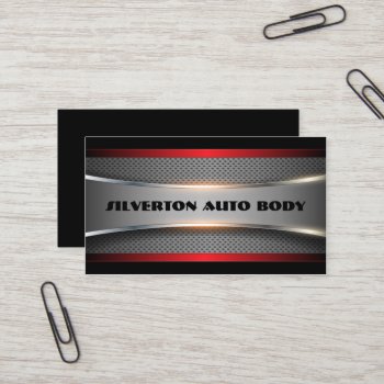 Shiny Silver  Chrome Look Business Card by StarStock at Zazzle