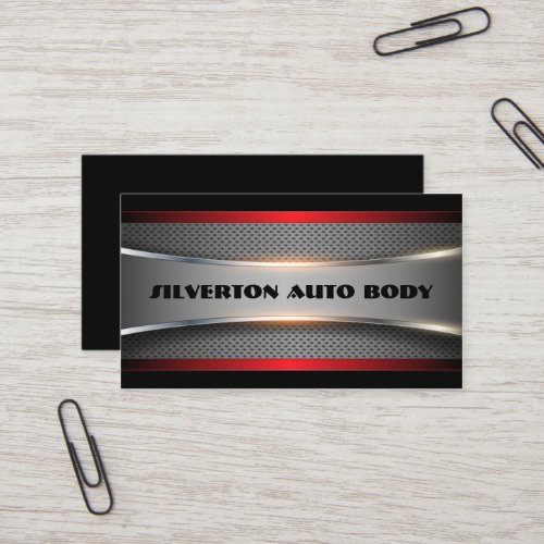 Shiny Silver Chrome Look Business Card