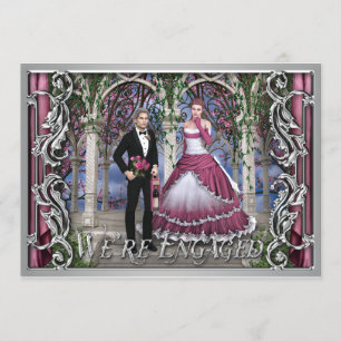 Shiny Silver Fantasy Wedding Classical Engagement Invitation
