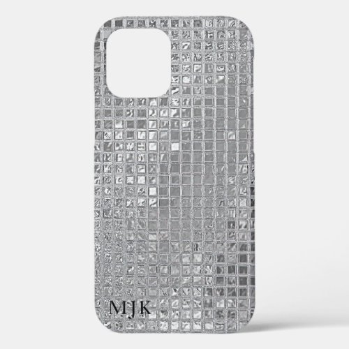 Shiny Silver Foil Squares iPhone 12 Pro Case