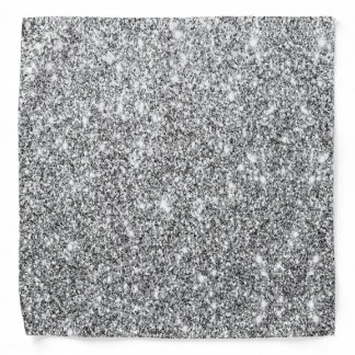 Shiny Silver Glitter Metallic Party Bandana