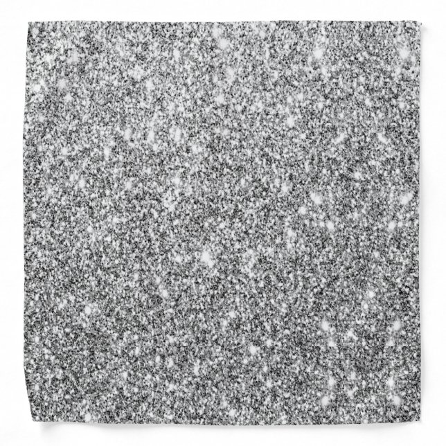 Shiny Silver Glitter Metallic Party Bandana (Front)
