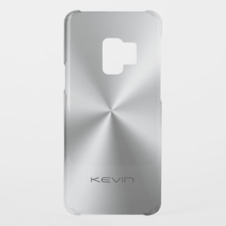 Shiny Silver-Gray Faux Stainless Steel Uncommon Samsung Galaxy S9 Case