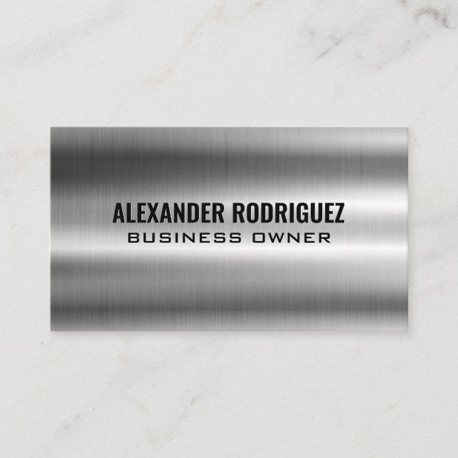 Shiny Silver Metallic Business Card (Front)
