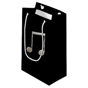 Designer Note Gift Bags Zazzle Shiny Silver Music Notation Beamed Whole Notes Small Gift Bag