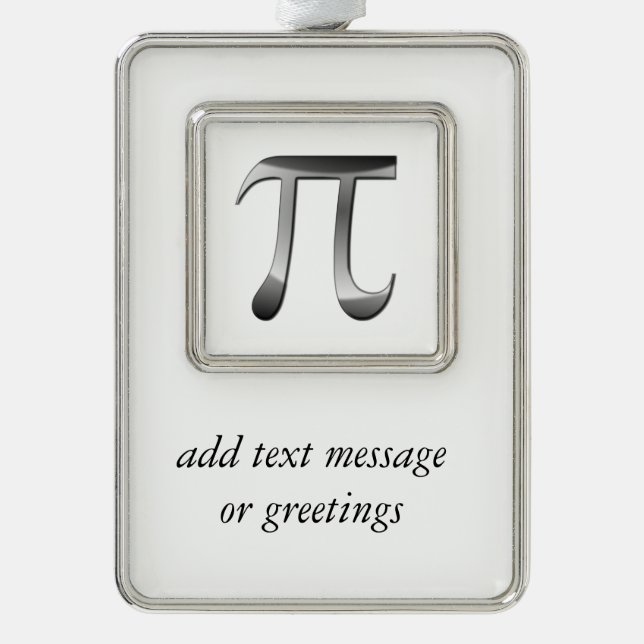 Shiny Silver Pi Symbol Plated Framed Ornament (Front)