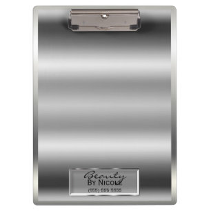 Shiny Silver Shine Elegant Chic Glam Personalized Clipboard