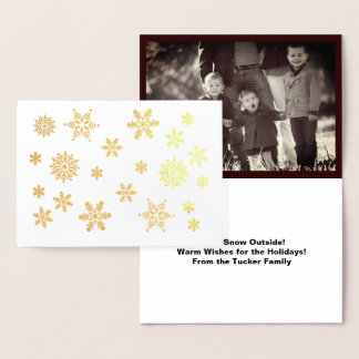 Shiny Snowflakes Let It Snow Add Photo, Your Name Foil Card