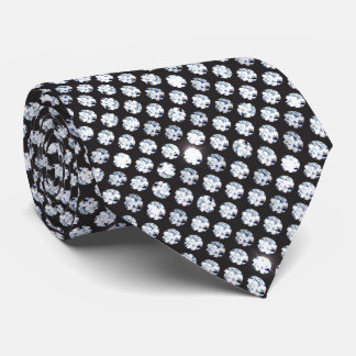 Shiny Sparking Diamond On Black Background Neck Tie