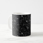 Shiny Sparkle Black Universe Lover Stars Astrology Coffee Mug (Front Left)