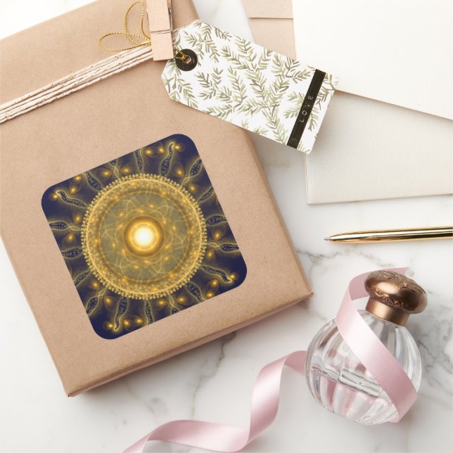 Shiny sparkling mystical pattern square sticker (Gifting)
