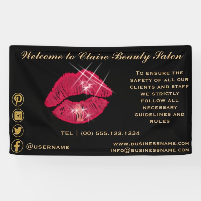 Shiny Sparkling Red Lips Welcome    Banner (Horizontal)