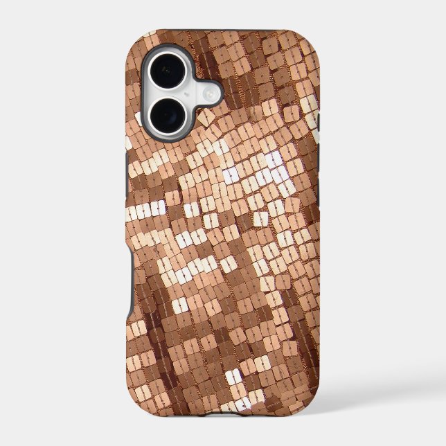 Shiny Sparkly Copper Colored Sequins Iphone Case (Back)