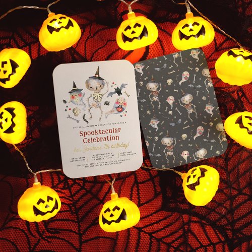 Shiny Spooktacular Halloween Ghost Birthday Party Foil Invitation
