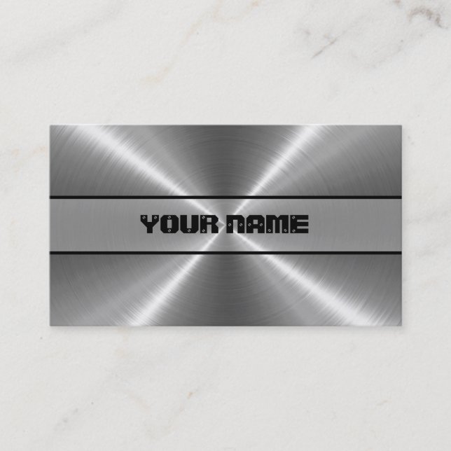 Shiny Stainless Steel Metal Business Card (Front)