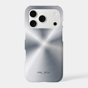 Shiny Stainless Steel Metalli Look- Monogram iPhone 17 Pro Case