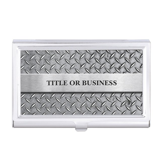 Shiny Stainless Steel Metallic Look - Professional Business Card Case (Front)