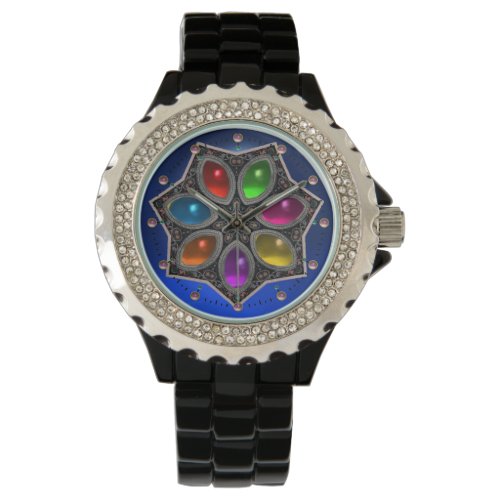 SHINY STAR WITH COLORFUL GEMSTONES Blue Watch