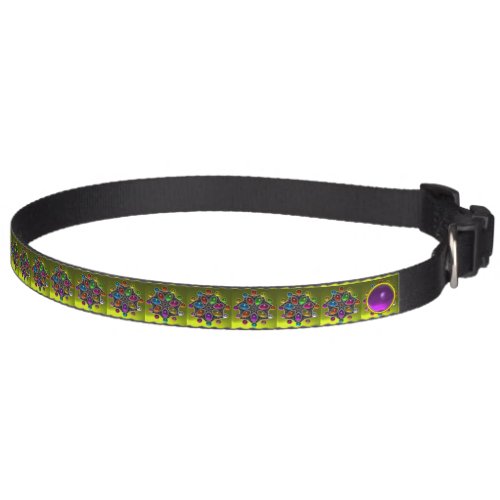 SHINY STAR WITH COLORFUL GEMSTONES Gold Yellow Pet Collar
