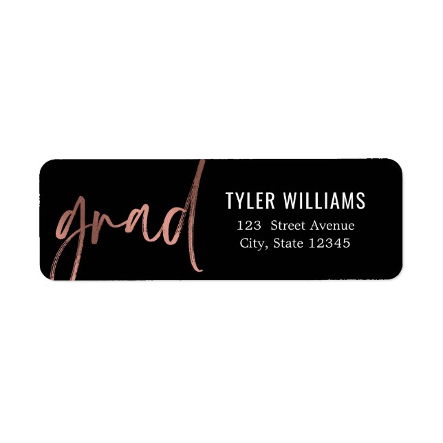 Shiny Strokes EDITABLE COLOR Graduation Address Label (Front)