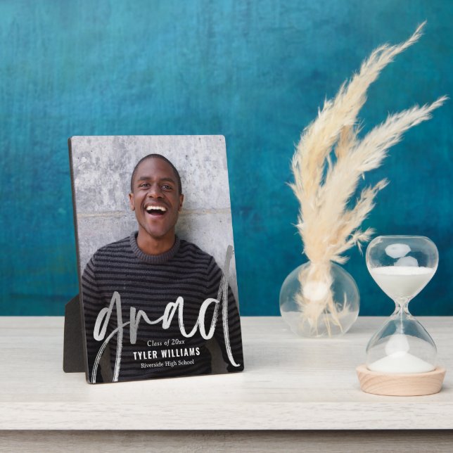 Shiny Strokes Graduation Keepsake Desktop Plaque (Side)